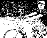 Calvin on a bike